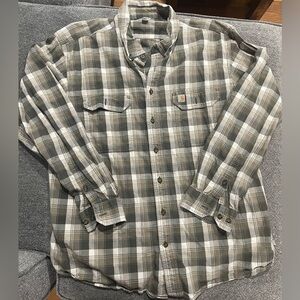 Carhartt Men’s Botton Down Plaid Relaxed Fit Long Sleeve Size 2X